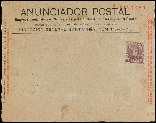 ✉ ESPAÑA ENTEROS POSTALES: DE INICIATIVA PRIVADA. Ed. 131. 1
