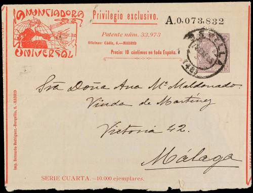 ✉ ESPAÑA ENTEROS POSTALES: DE INICIATIVA PRIVADA. Ed. 112. 1