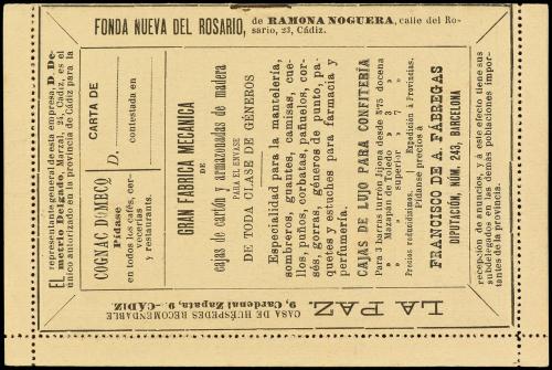 ✉ ESPAÑA ENTEROS POSTALES: DE INICIATIVA PRIVADA. Ed. 8. 15 