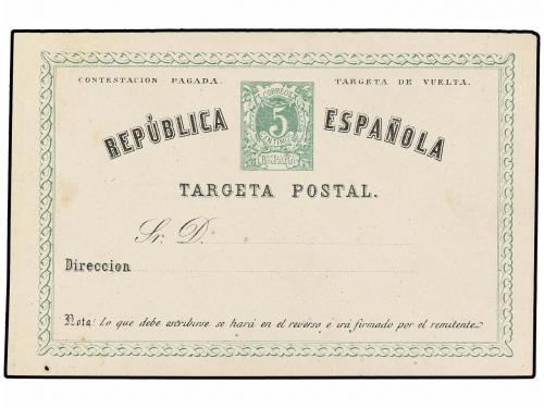 ✉ ESPAÑA. Ed. 6v. 5 cts. verde. Publicidad sobreimpresa al d