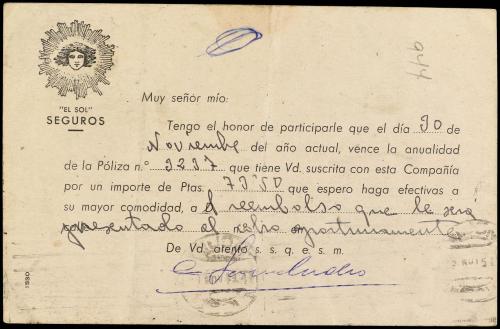 ✉ ESPAÑA ENTEROS POSTALES: DE INICIATIVA PRIVADA. Ed. 1405. 