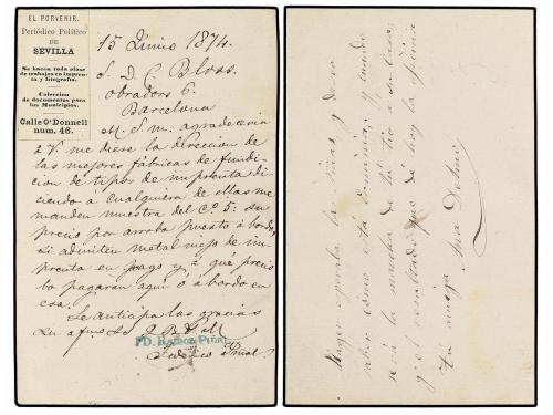 ✉ ESPAÑA. Ed. 2i y 2v. 5 cts. verde, tarjetas de ida y vuelt