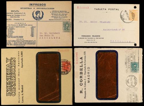 ✉ ESPAÑA ENTEROS POSTALES: DE INICIATIVA PRIVADA. Conjunto d