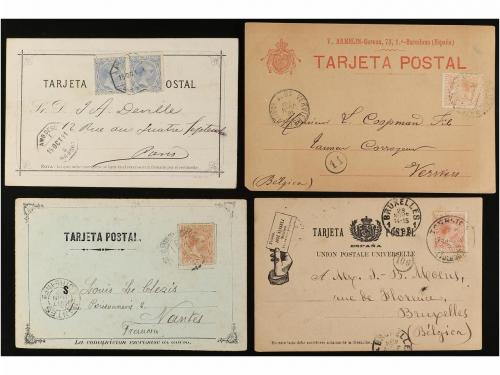 ✉ ESPAÑA. 1890-1900. Conjunto de 19 tarjetas postales emitid
