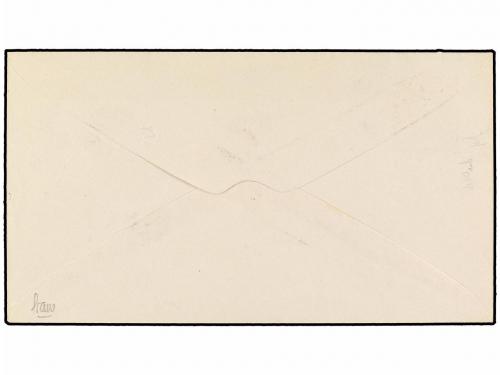 ✉ ESPAÑA. 1874. PRUEBA NO ADOPTADA. 5 cts. negro en sobre bl