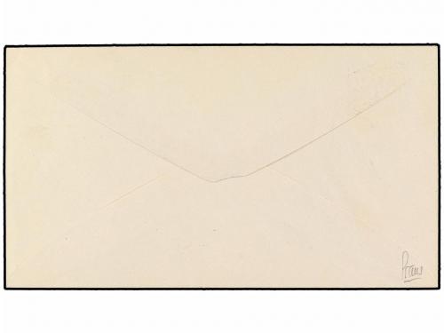 ✉ ESPAÑA. 1874. PRUEBA NO ADOPTADA. 5 cts. rojo en sobre bla