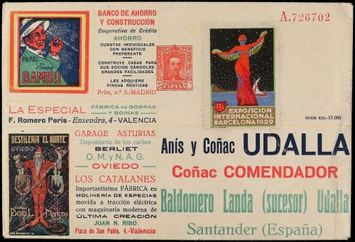 ✉ ESPAÑA ENTEROS POSTALES: DE INICIATIVA PRIVADA. Ed. 722. 2