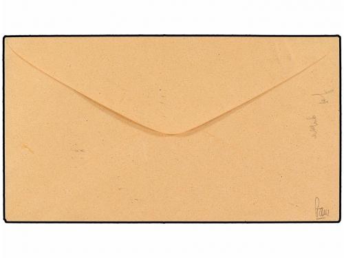 ✉ ESPAÑA. 1874. PRUEBA NO ADOPTADA. 5 cts. negro en sobre de