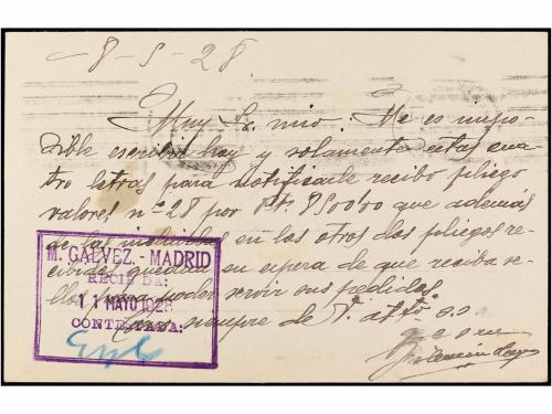 ✉ ANDORRA. 1928. ANDORRA a MADRID. 15 cts. lila de Vaquer, m