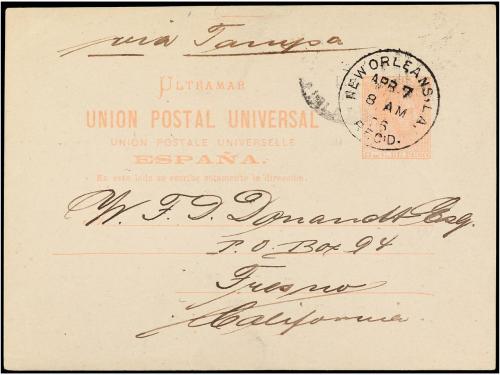 ✉ CUBA. Ed. 12. 1896. HABANA a FRESNO (California, USA). 3 c