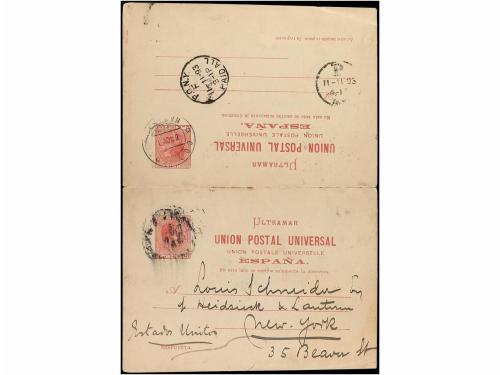 ✉ CUBA. Ed. 13E. 1893. HABANA a NEW YORK. 2 cts. + 2 cts. ro