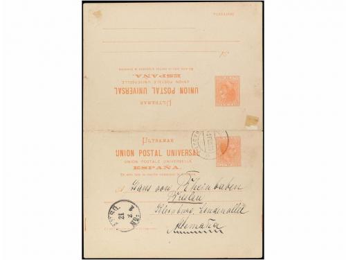 ✉ CUBA. Ed. 14E. 1896. HABANA a ALEMANIA. 3 ctvos. + 3 ctvos