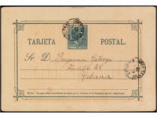 ✉ CUBA. Ed. 15. 1882. CARDENAS a HABANA. 2 cts. verde, tipo 