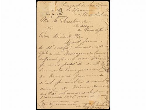 ✉ CUBA. Ed. 18. 1886. HABANA a FRANCIA. 4 cts. rojo, tipo II