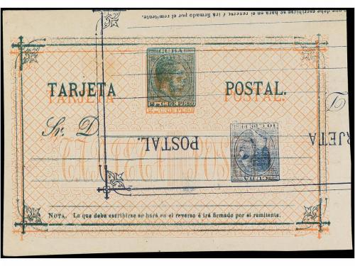 ✉ CUBA. Ed. 16 + 19. 2 cts. naranja + 2 cts. verde + 10 cts.