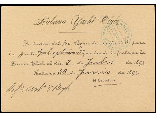 ✉ CUBA. Ed. 27. 1893. HABANA correo interior. 2 cts. verde, 