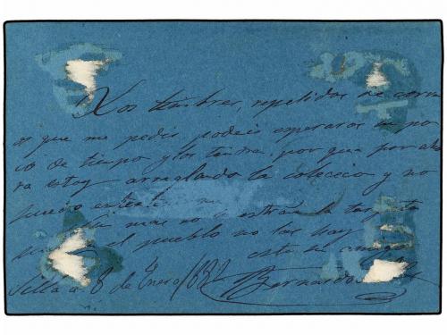 ✉ ESPAÑA. 1882. SELLA (Alicante) a VALENCIA. Tarjeta Postal 