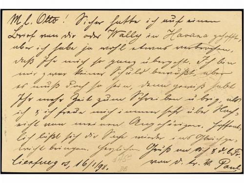 ✉ CUBA. Ed. 32. 1898. CIENFUEGOS a ALEMANIA. 1 ctvo. verde c