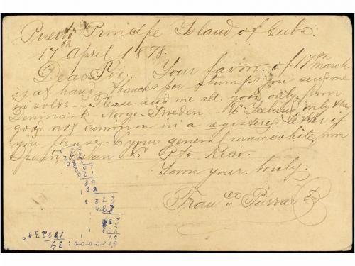 ✉ CUBA. Ed. 33. 1898. PUERTO PRÍNCIPE a NORUEGA. 2 ctvos. li