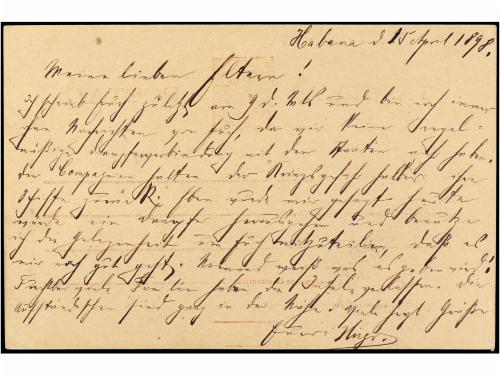 ✉ CUBA. Ed. 34. 1898. HABANA a ALEMANIA. 3 ctvos. castaño ro