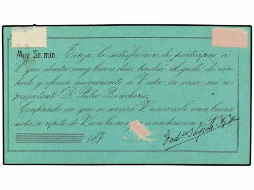 ✉ ESPAÑA. 1875. BARCELONA a ZARAGOZA. Tarjeta Postal Precurs