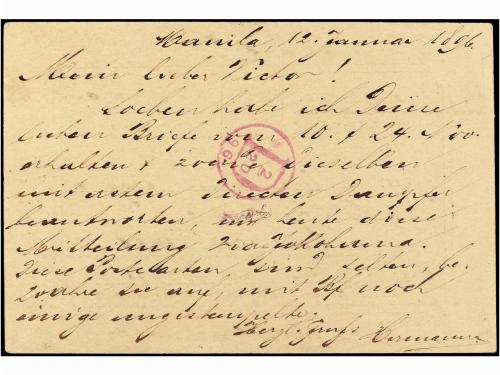 ✉ FILIPINAS. Ed. 6A. 1896. MANILA a PERNAMBUCO (Brasil). 3 c