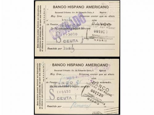 ✉ MARRUECOS. 1934. Dos Enteros Postales de 15 cts. lila de M