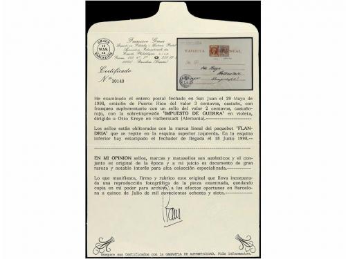 ✉ PUERTO RICO. Ed. 12. 1898. SAN JUAN a ALEMANIA. 3 ctvos. c