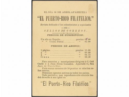 ✉ PUERTO RICO. Ed. 8. 1896. SAN JUAN a FRANCIA. 3 ctvos. cas