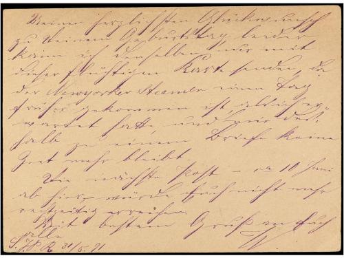 ✉ PUERTO RICO. Ed. 2. 1891. SAN JUAN a ALEMANIA. 3 ctvos. ca