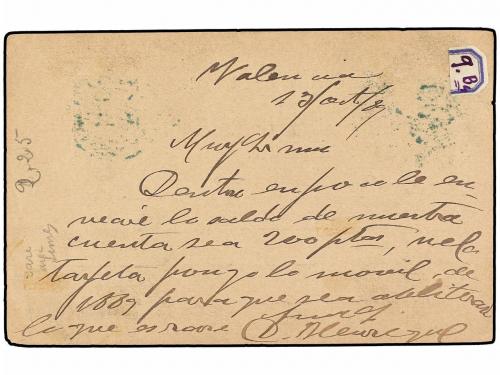 ✉ ESPAÑA. Ed. 13. 1889. VALENCIA DE ALCANTARA a LISBOA. 5 ct
