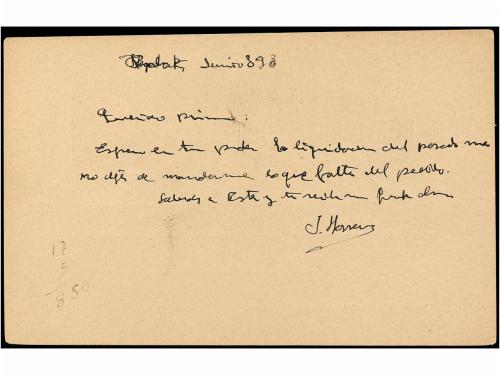 ✉ MARRUECOS. 1898. MOGADOR a MAZAGAN. 5 cts. verde de Pelón 