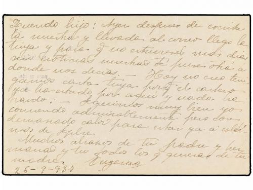 ✉ ESPAÑA. Ed. 76ea. 1937. MADRID al Frente. 25 cts. s. 15 ct