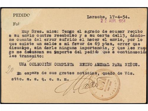 ✉ MARRUECOS. Ed. 71. 1954. LARACHE a BARCELONA. 20 cts. + 5 