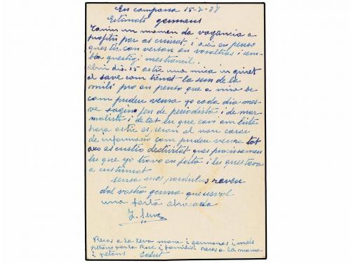 ✉ ESPAÑA. Ed. 79. 1938. Circulada desde el Frente a BARCELON
