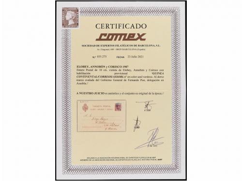 ✉ COLONIAS ESPAÑOLAS: GUINEA. Entero Postal de Elobey de 10 