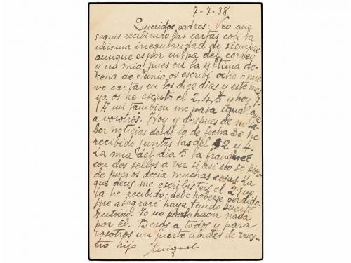 ✉ ESPAÑA. Ed. 80. 1939. Circulada desde el Frente a BARCELON