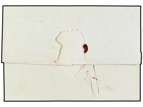 ✉ ESPAÑA. Ed. 33 (3). 1854. DENIA a MADRID. 4 cuartos carmín