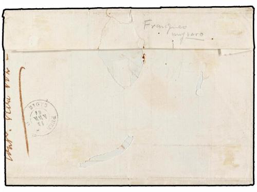 ✉ ESPAÑA. Ed. 51, 52. 1861. SEVILLA a PUERTO REAL. 2 cuartos