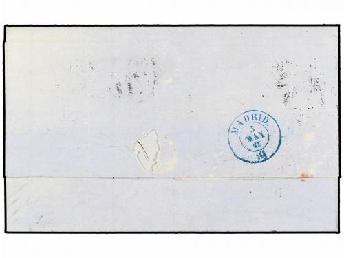 ✉ ESPAÑA. Ed. 73 (2). 1865. JEREZ a LONDRES. 2 reales gris, 