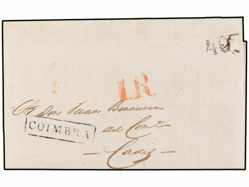 ✉ CANADA. 1855. SAN JUAN DE TERRANOVA a CÁDIZ (España). Circ