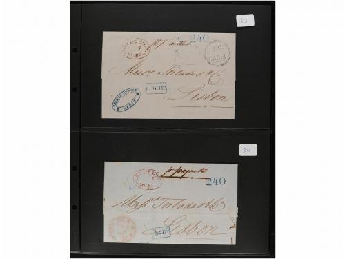 ✉ LOTES y COLECCIONES. 1800-1850. PORTUGAL. Conjunto de 41 c