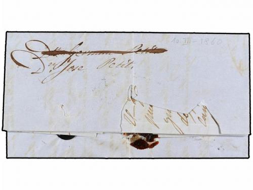 ✉ ESPAÑA. Ed. 52, 56. 1860. ARROYO DEL PUERCO a MADRID. 4 cu