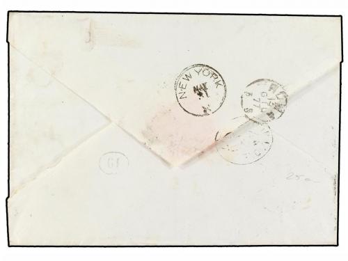 ✉ CUBA. 1877. HABANA a ROMA. Sobre circulado vía New York, m