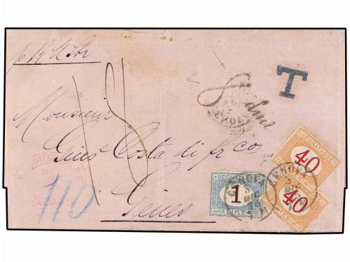 ✉ HAITI. 1875. JACMEL a GÉNOVA. Carta completa circulada vía