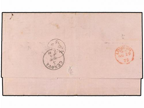 ✉ HAITI. 1875. JACMEL a GÉNOVA. Carta completa circulada vía