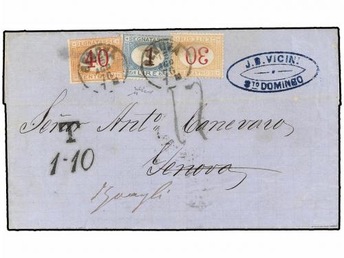 ✉ REPUBLICA DOMINICANA. 1876. SANTO DOMINGO a GENOVA. Carta 