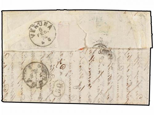 ✉ CUBA. 1874. CUBA a ROMA. Carta completa circulada vía New 