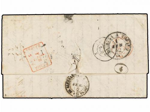 ✉ CHILE. 1861. SANTIAGO a PARMA (Italia). Circulada con sell