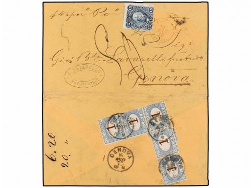 ✉ ARGENTINA. Sc. 19. 1873. BUENOS AIRES a GENOVA. Sobre abie
